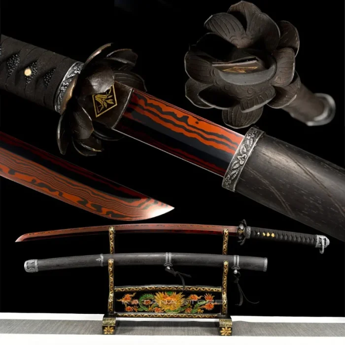 Black and Red Blade Katana - Image 11