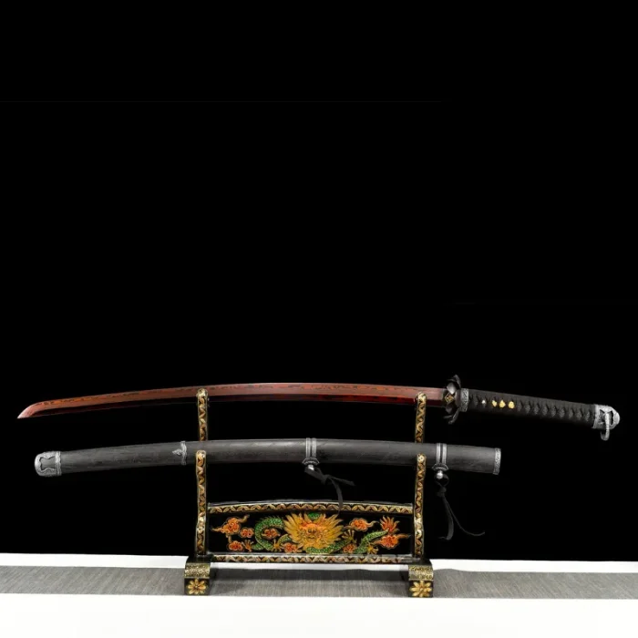 Black and Red Blade Katana - Image 9