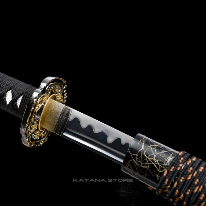 Black Handle Gold Guard Katana - Image 3