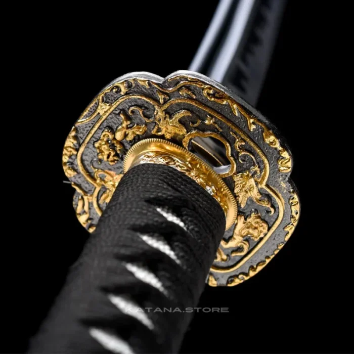 Black Handle Gold Guard Katana - Image 4