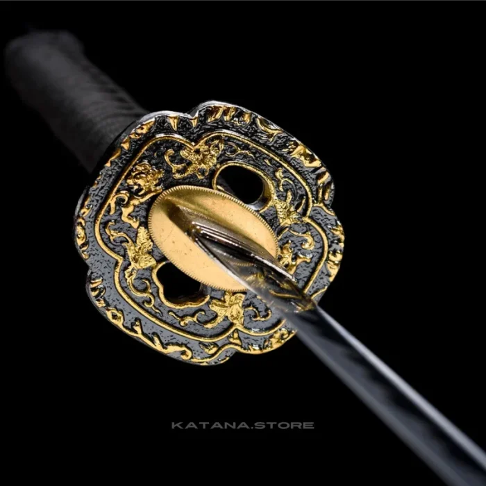 Black Handle Gold Guard Katana - Image 6