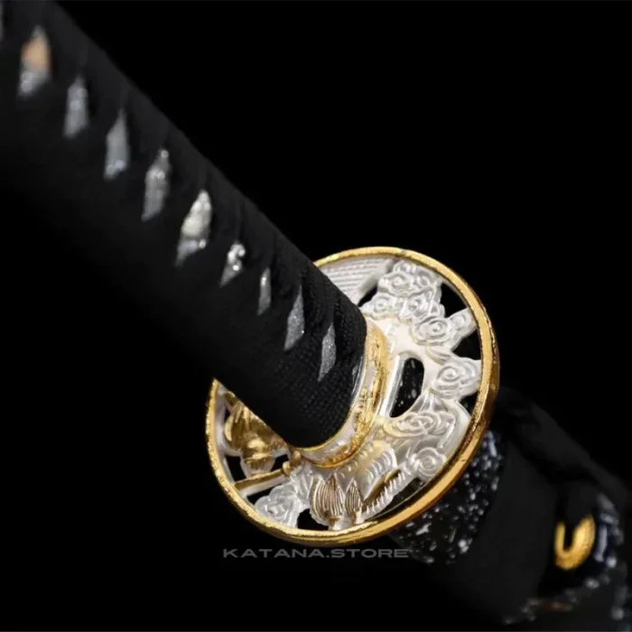 Black Purple and Silver Katana Sword - Image 5