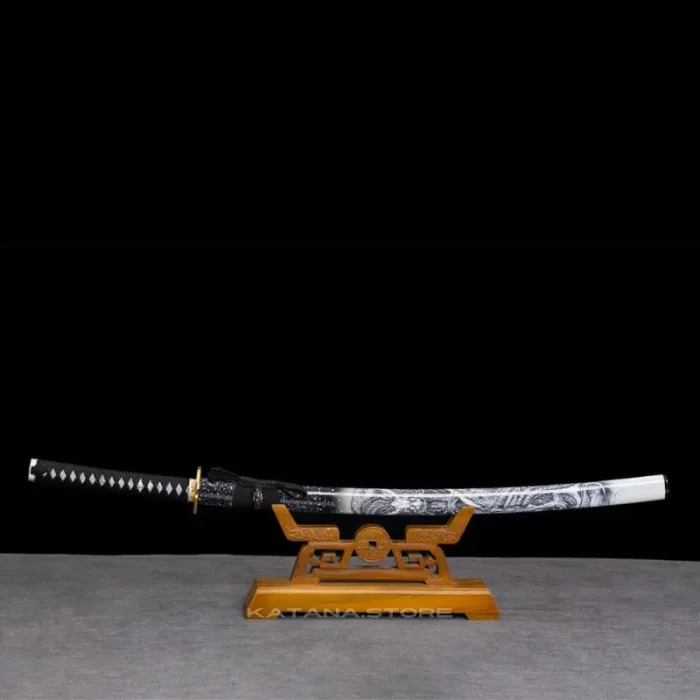 Black Purple and Silver Katana Sword - Image 8