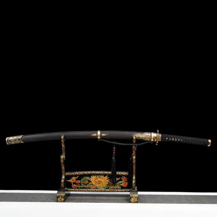 Blue Damascus Steel Katana - Image 9