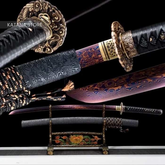 Damascus samurai sword - Image 9
