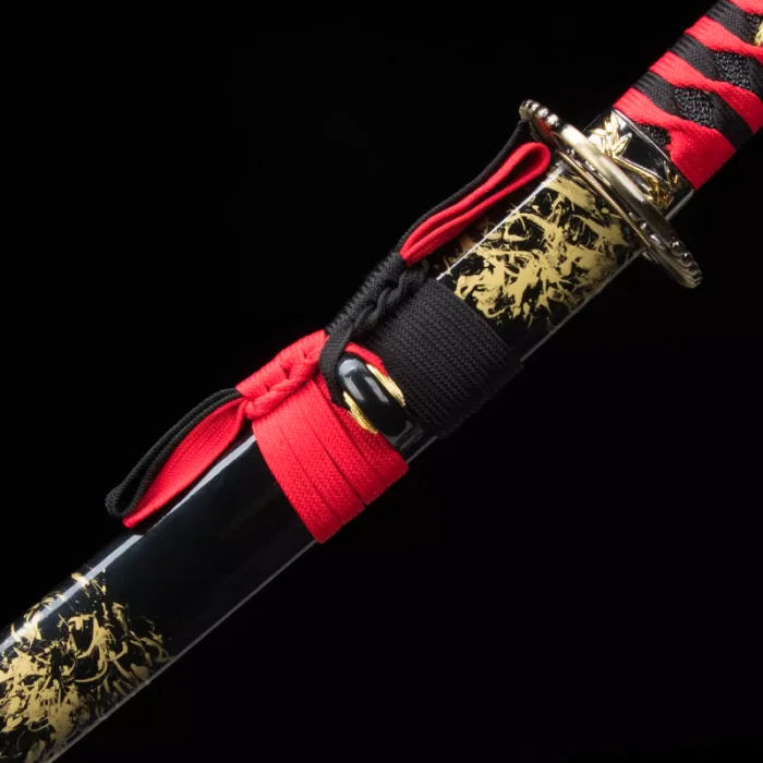 Red Damascus Katana - Image 8