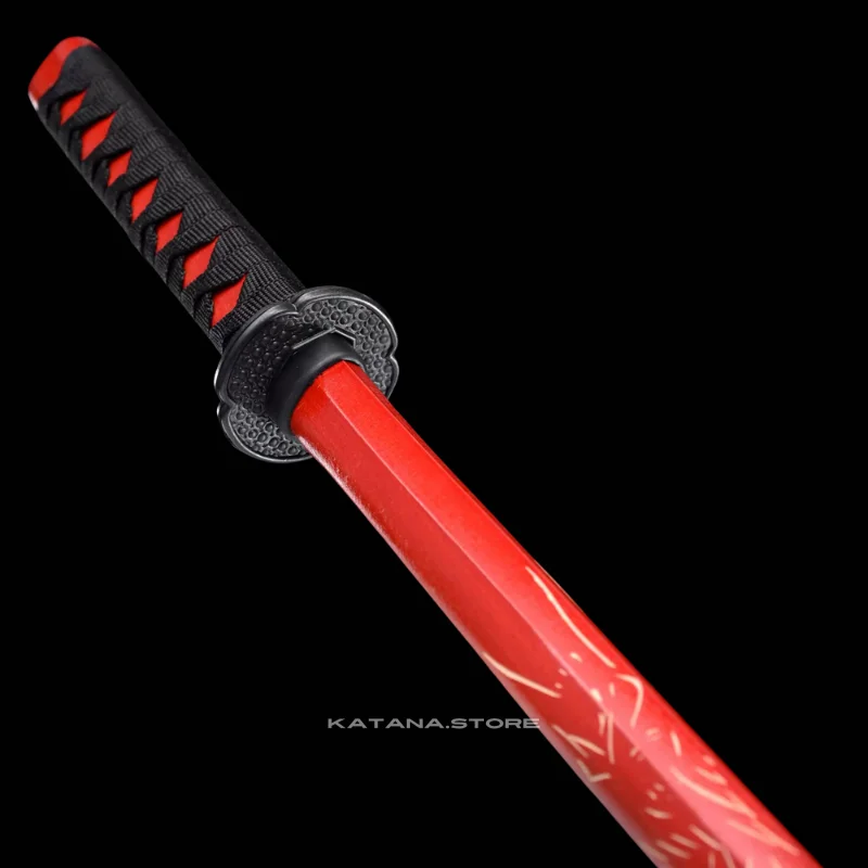 Red Kendo Wooden Bokken Samurai - Image 3
